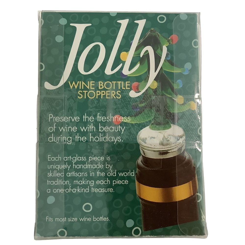 Christmas Wine Bottle Stoppers Glass Holiday - Picture 3 of 5
